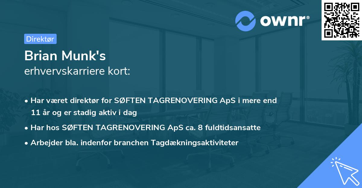 Brian Munk's erhvervskarriere kort
