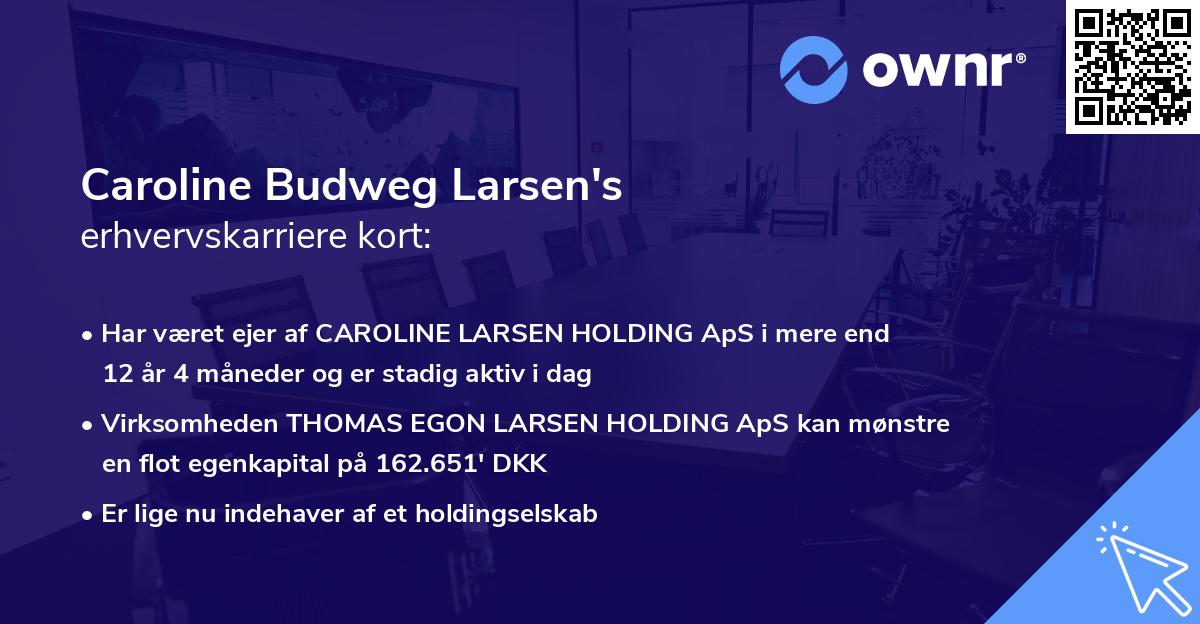 Caroline Budweg Larsen's erhvervskarriere kort