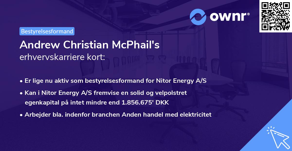 Andrew Christian McPhail's erhvervskarriere kort