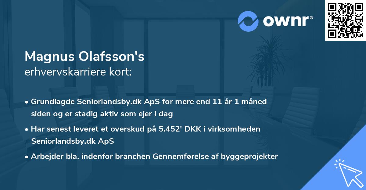 Magnus Olafsson's erhvervskarriere kort