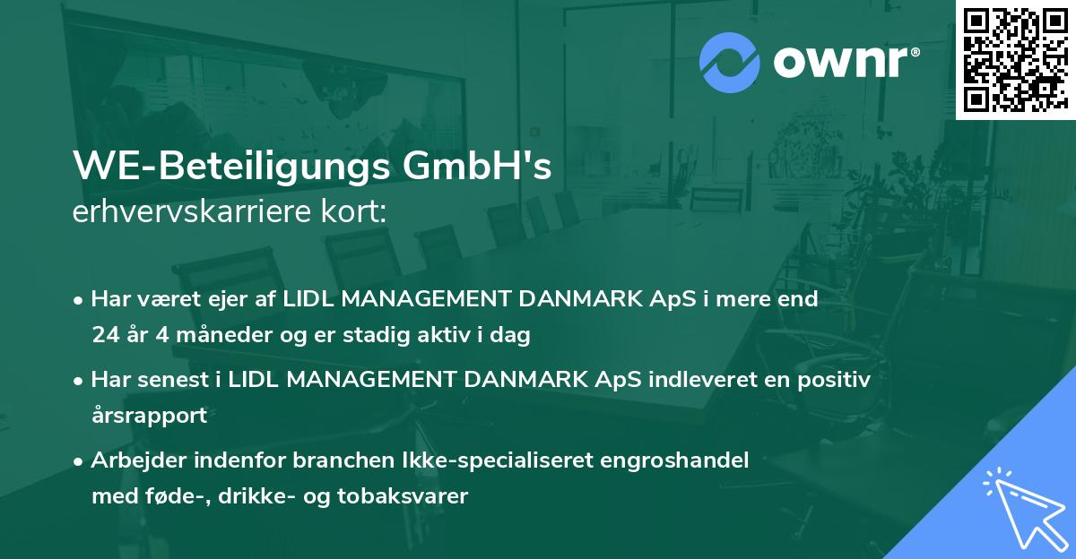WE-Beteiligungs GmbH's erhvervskarriere kort