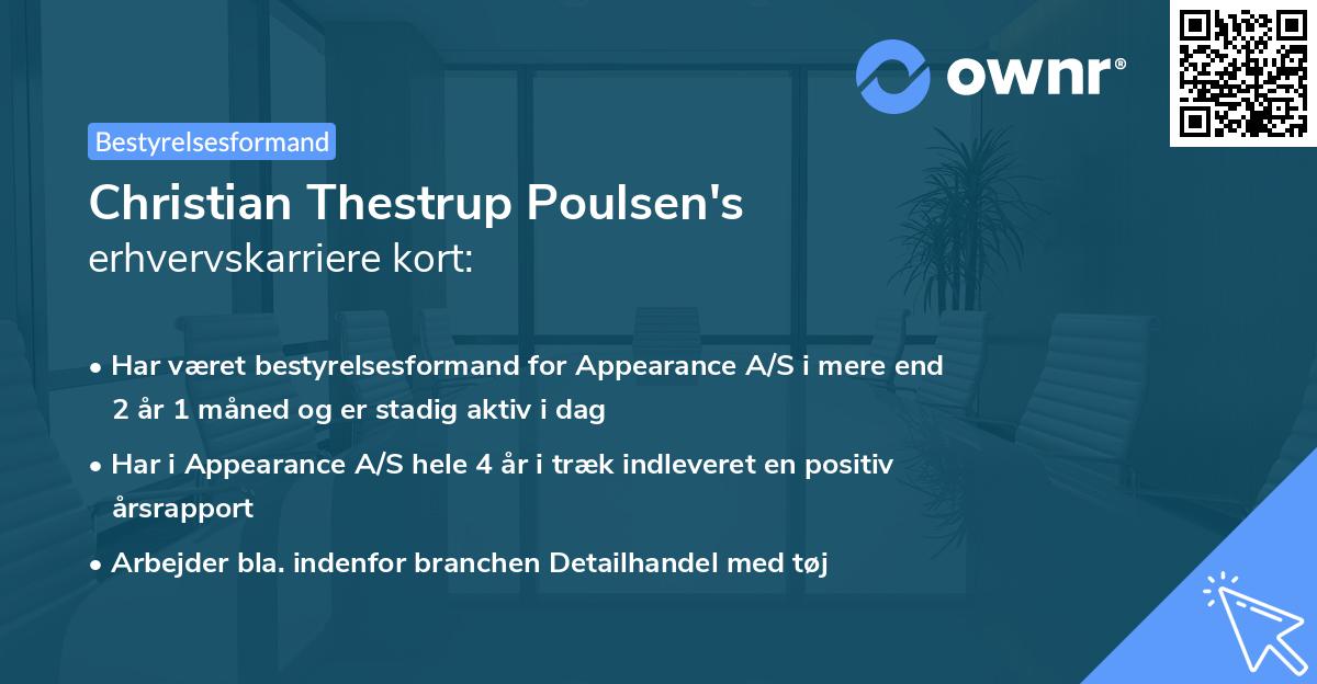 Christian Thestrup Poulsen's erhvervskarriere kort