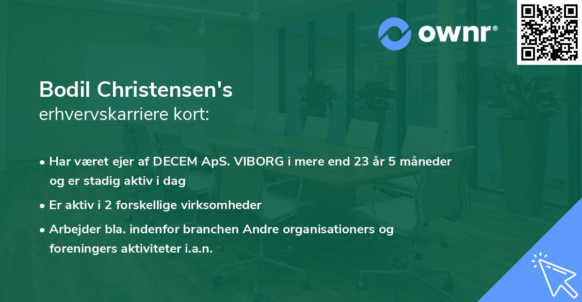 Bodil Christensen's erhvervskarriere kort