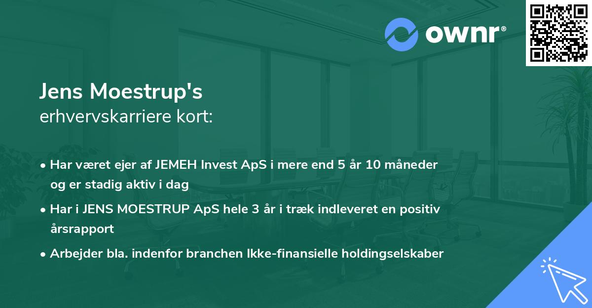 Jens Moestrup's erhvervskarriere kort