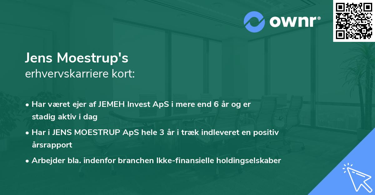 Jens Moestrup's erhvervskarriere kort
