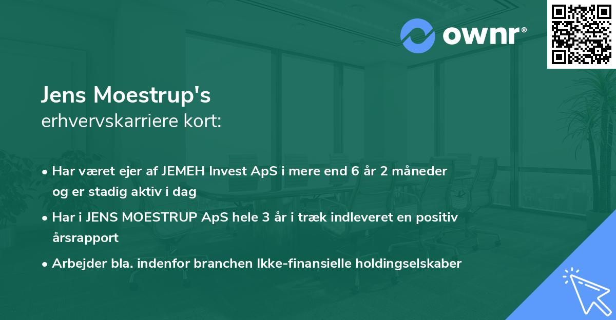 Jens Moestrup's erhvervskarriere kort