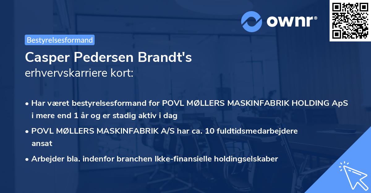 Casper Pedersen Brandt's erhvervskarriere kort