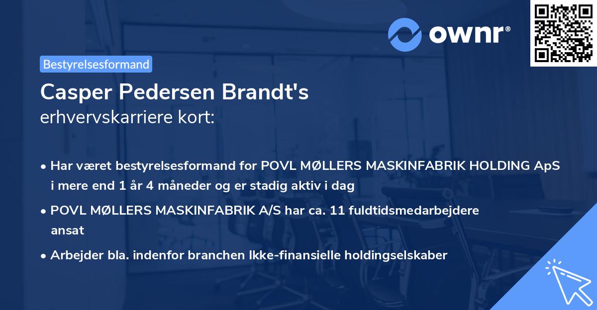 Casper Pedersen Brandt's erhvervskarriere kort