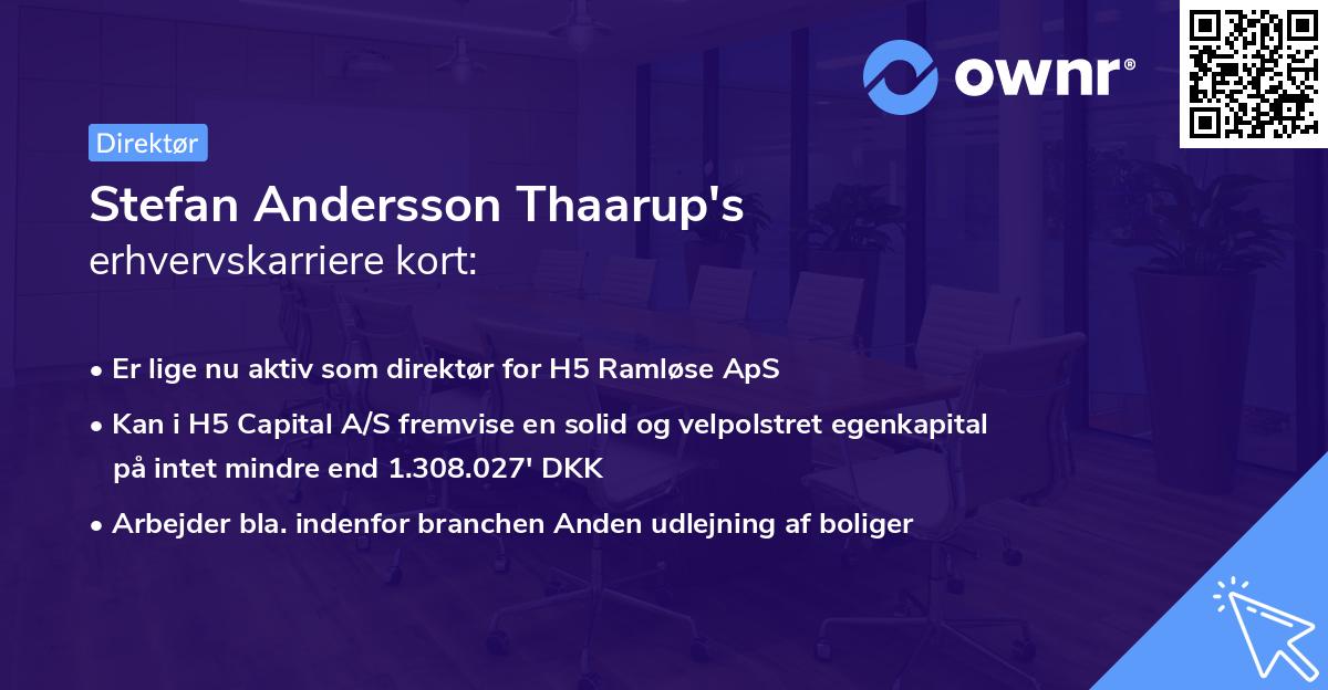 Stefan Andersson Thaarup's erhvervskarriere kort