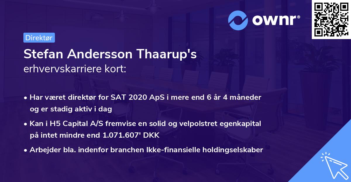 Stefan Andersson Thaarup's erhvervskarriere kort