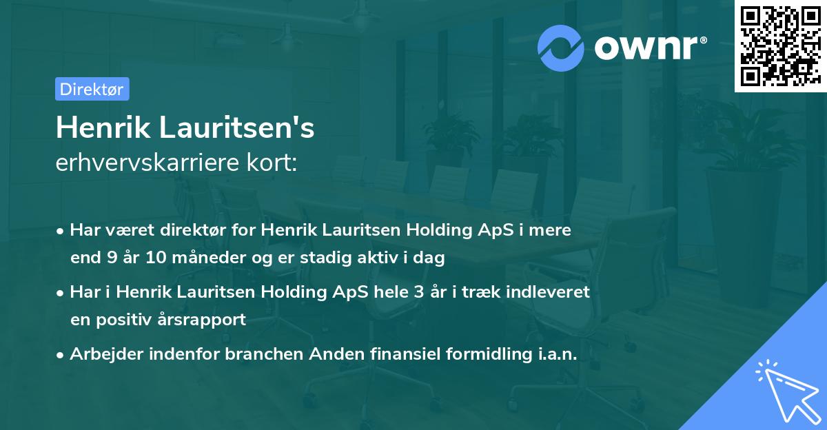 Henrik Lauritsen's erhvervskarriere kort