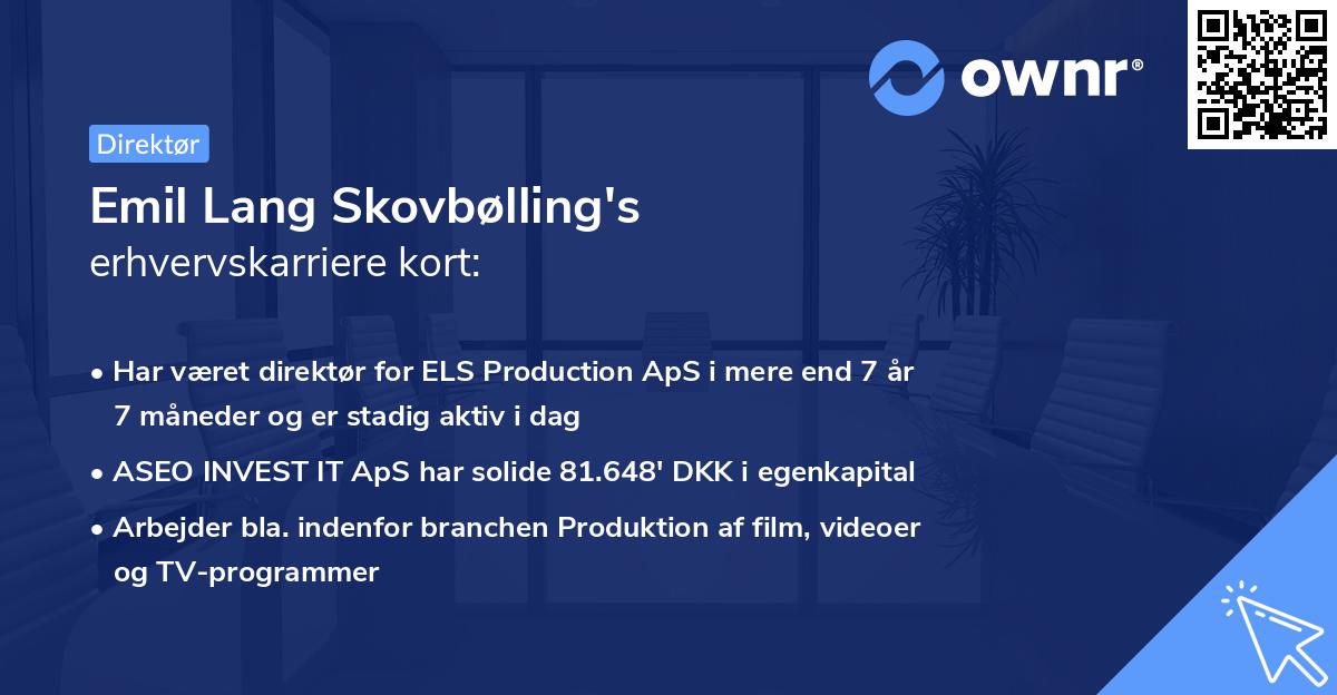Emil Lang Skovbølling's erhvervskarriere kort