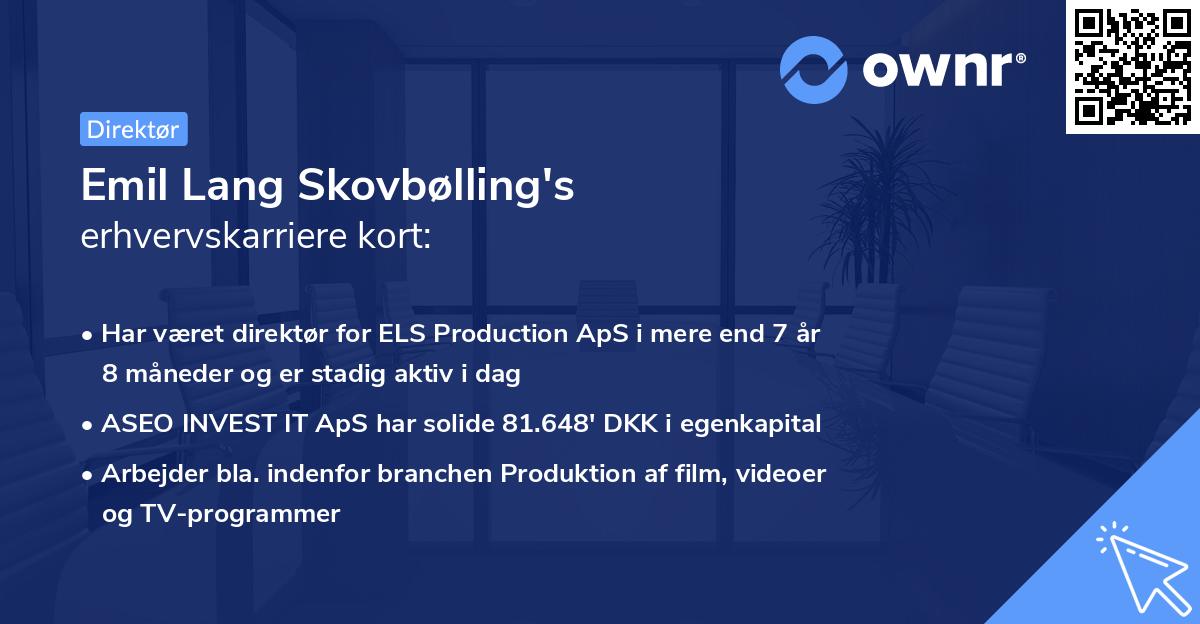 Emil Lang Skovbølling's erhvervskarriere kort