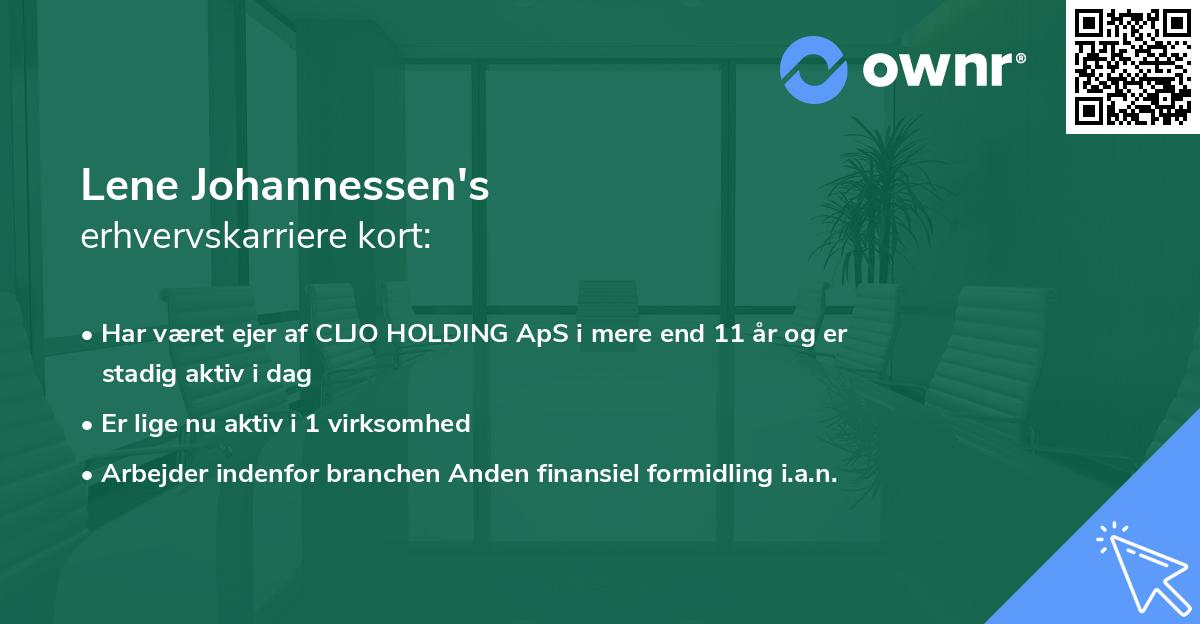 Lene Johannessen's erhvervskarriere kort