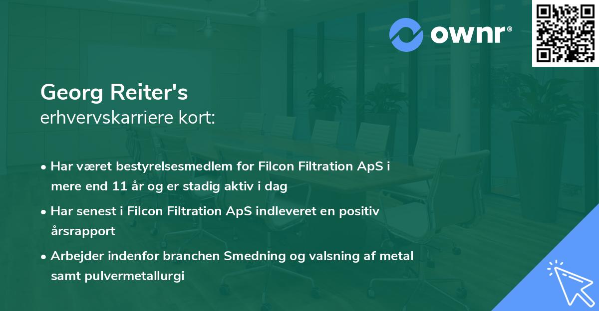 Georg Reiter's erhvervskarriere kort