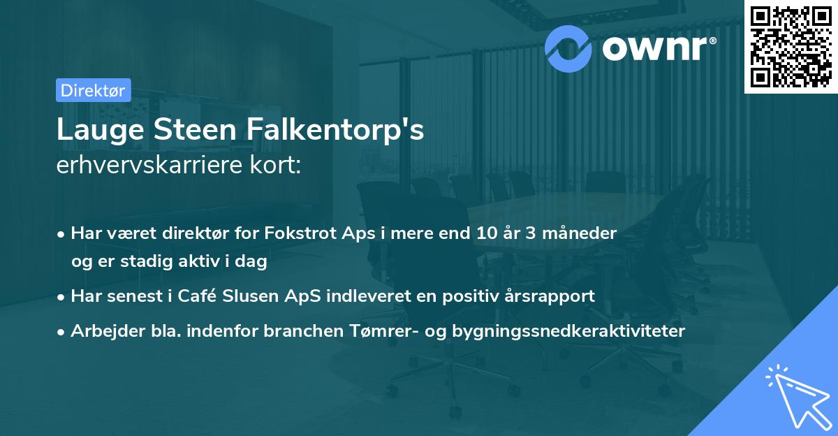 Lauge Steen Falkentorp's erhvervskarriere kort