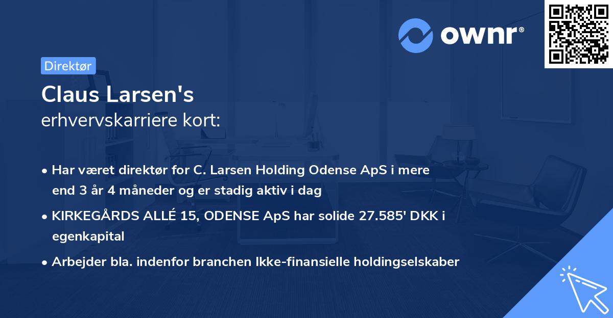 Claus Larsen's erhvervskarriere kort