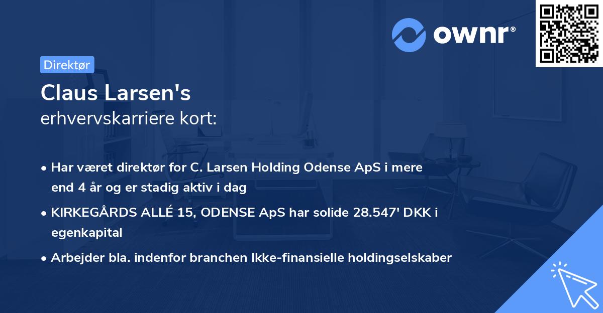 Claus Larsen's erhvervskarriere kort