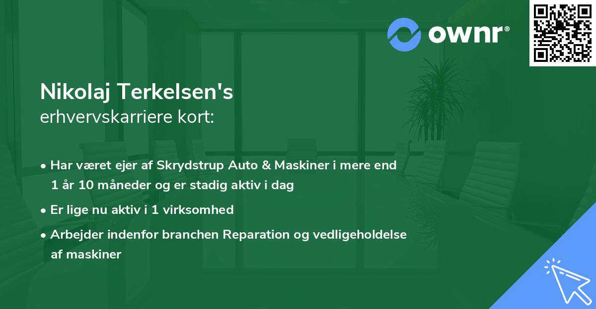 Nikolaj Terkelsen's erhvervskarriere kort