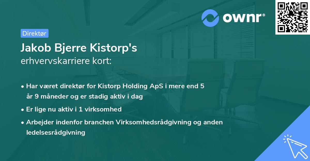 Jakob Bjerre Kistorp's erhvervskarriere kort
