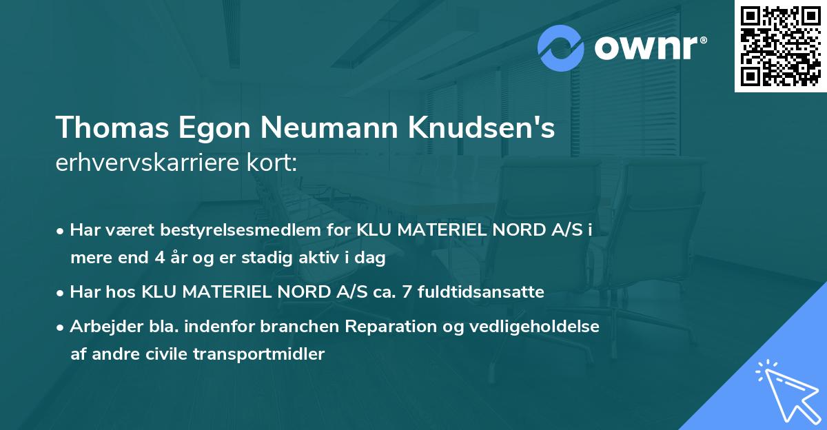 Thomas Egon Neumann Knudsen's erhvervskarriere kort