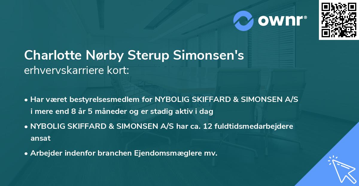 Charlotte Nørby Sterup Simonsen's erhvervskarriere kort