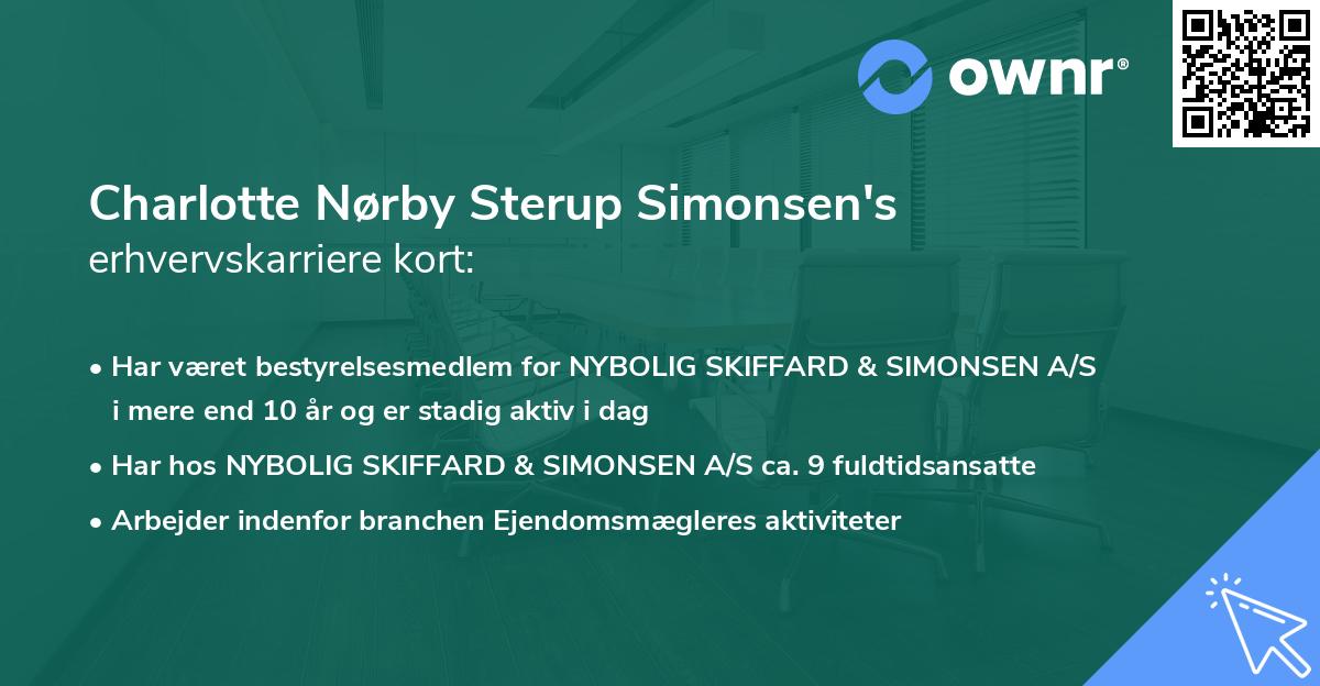 Charlotte Nørby Sterup Simonsen's erhvervskarriere kort
