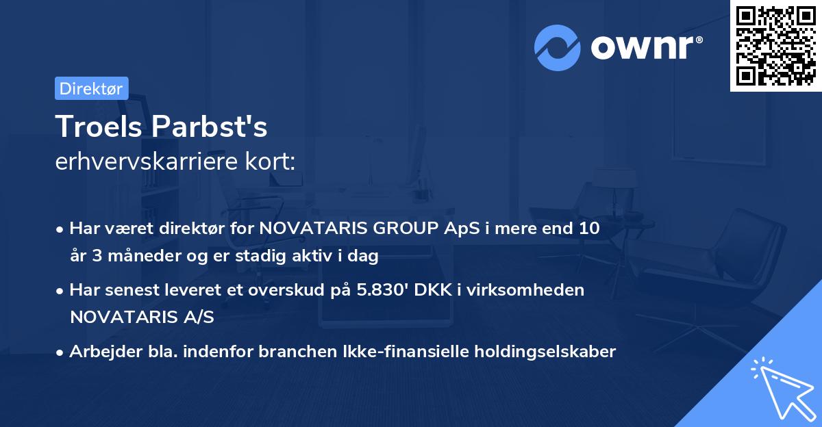 Troels Parbst's erhvervskarriere kort