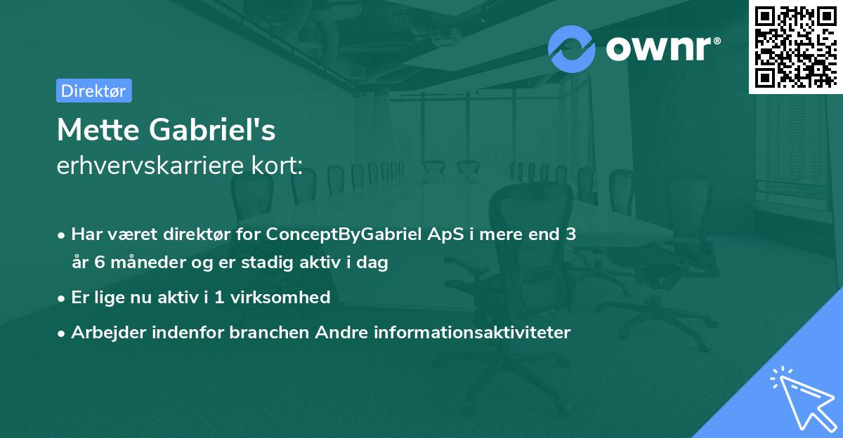 Mette Gabriel's erhvervskarriere kort