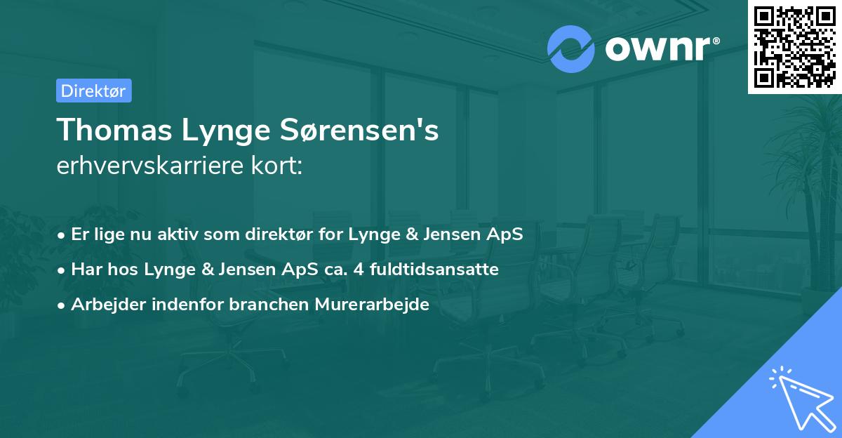 Thomas Lynge Sørensen's erhvervskarriere kort