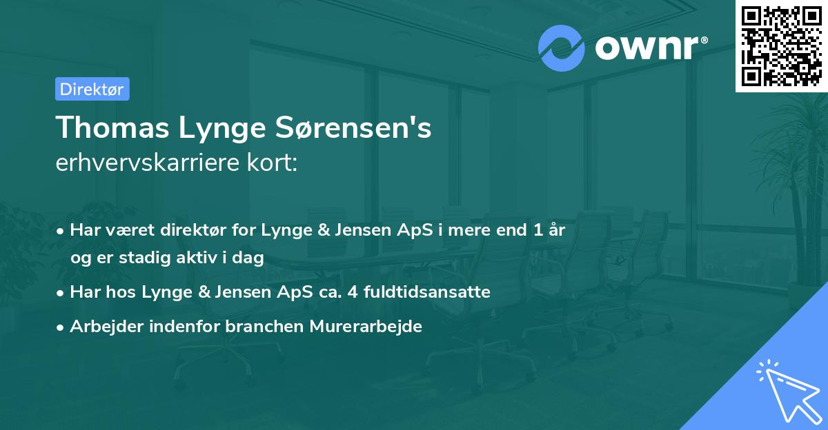 Thomas Lynge Sørensen's erhvervskarriere kort