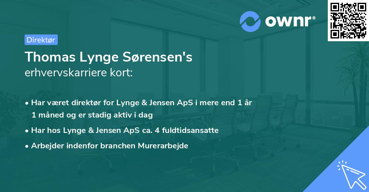 Thomas Lynge Sørensen's erhvervskarriere kort