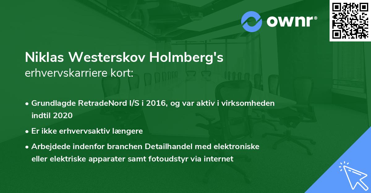 Niklas Westerskov Holmberg's erhvervskarriere kort