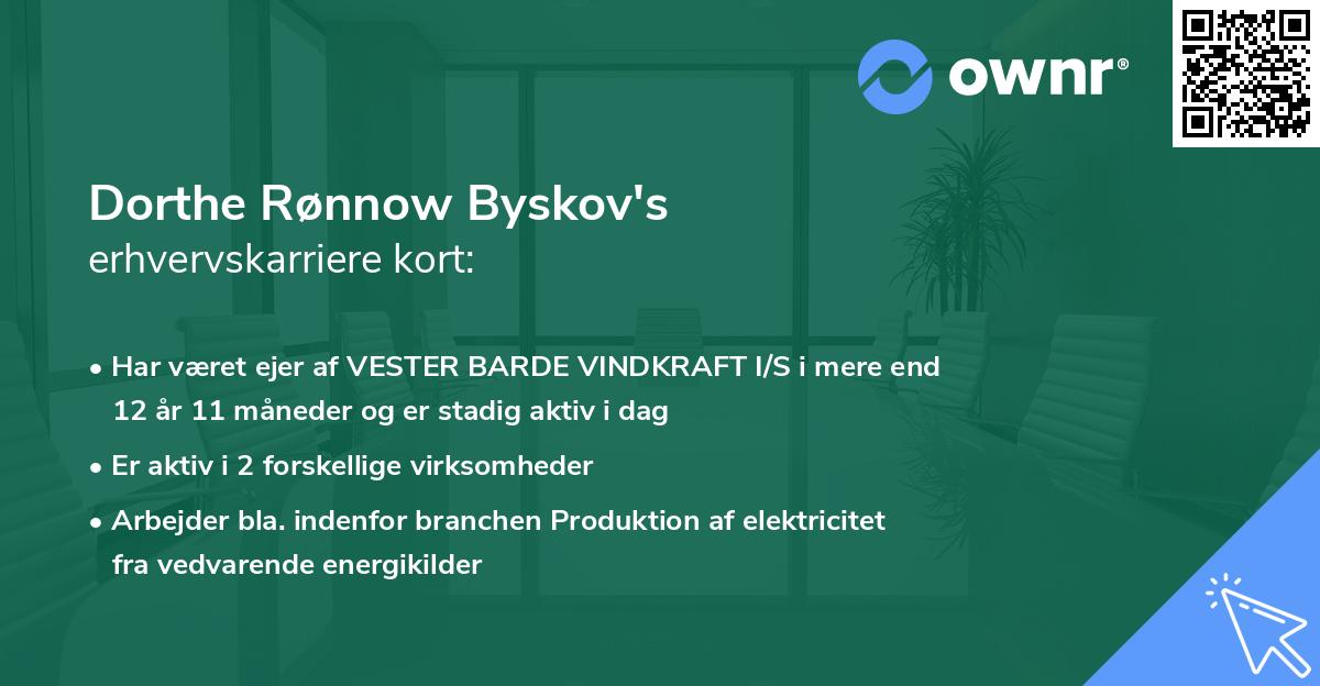 Dorthe Rønnow Byskov's erhvervskarriere kort