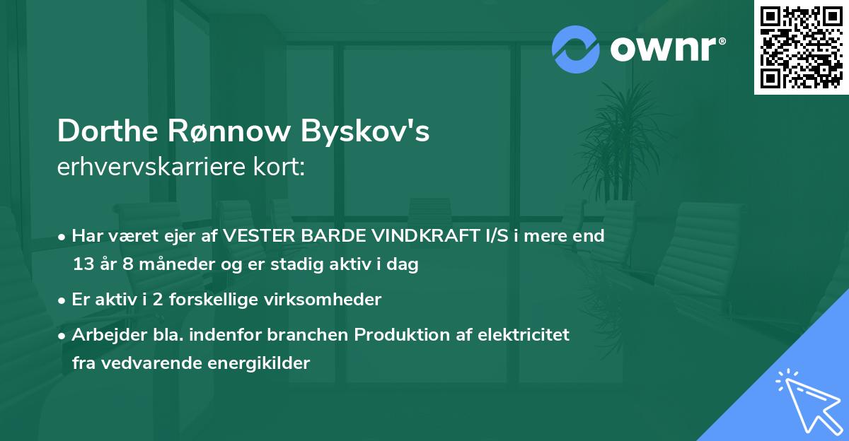 Dorthe Rønnow Byskov's erhvervskarriere kort