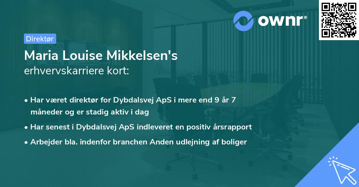 Maria Louise Mikkelsen's erhvervskarriere kort