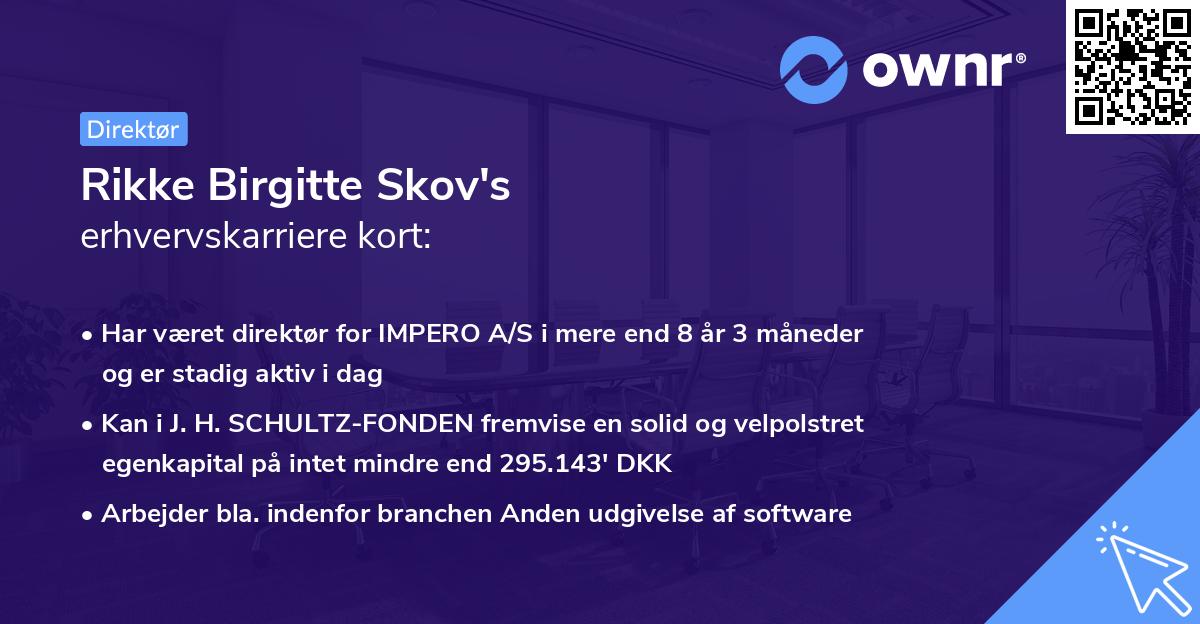 Rikke Birgitte Skov's erhvervskarriere kort