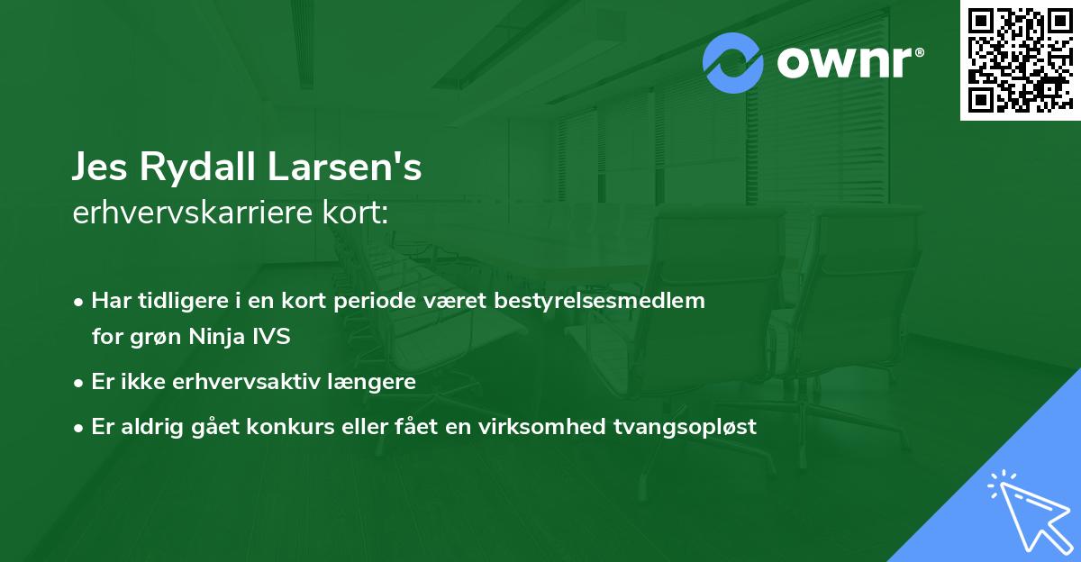Jes Rydall Larsen's erhvervskarriere kort