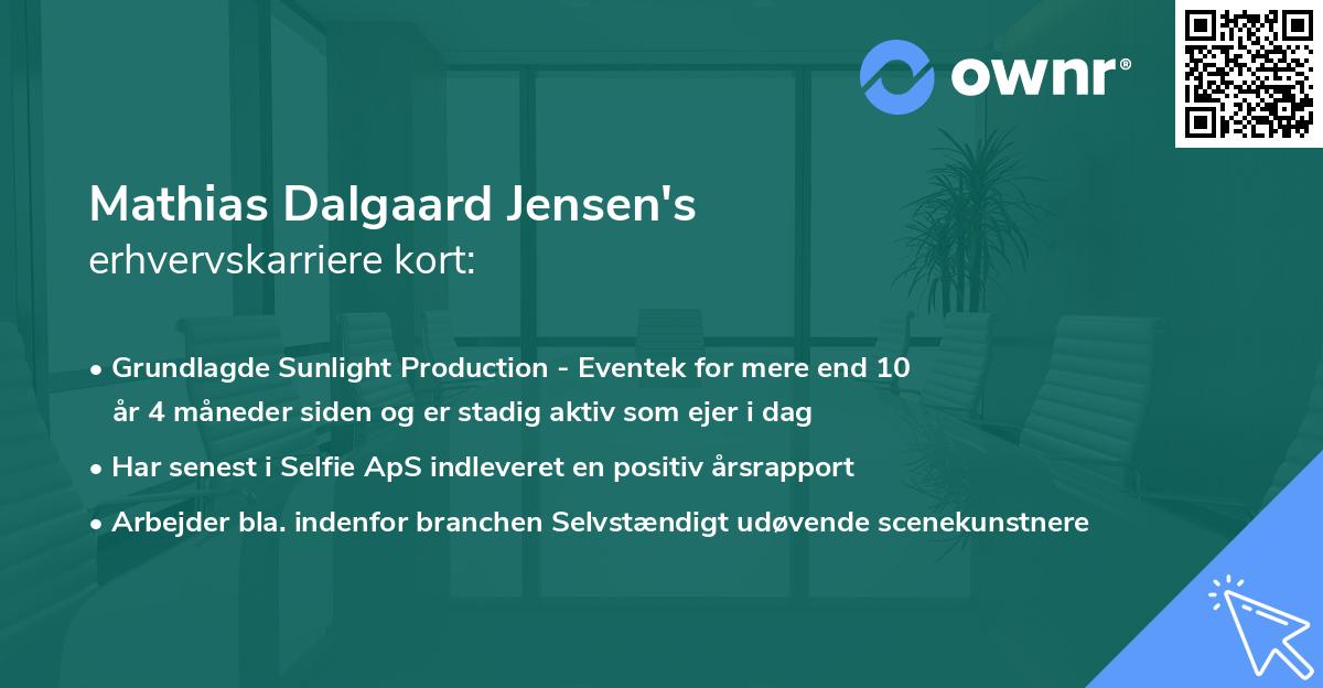Mathias Dalgaard Jensen's erhvervskarriere kort