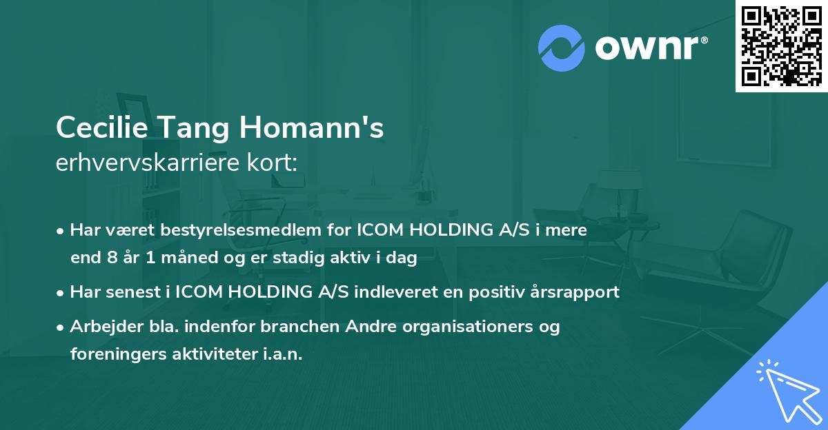 Cecilie Tang Homann's erhvervskarriere kort