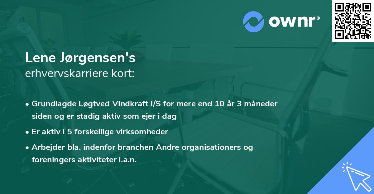 Lene Jørgensen's erhvervskarriere kort