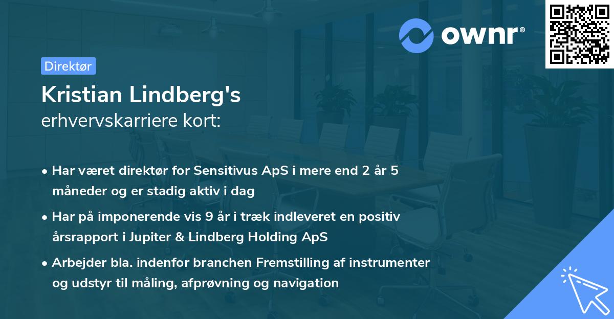 Kristian Lindberg's erhvervskarriere kort
