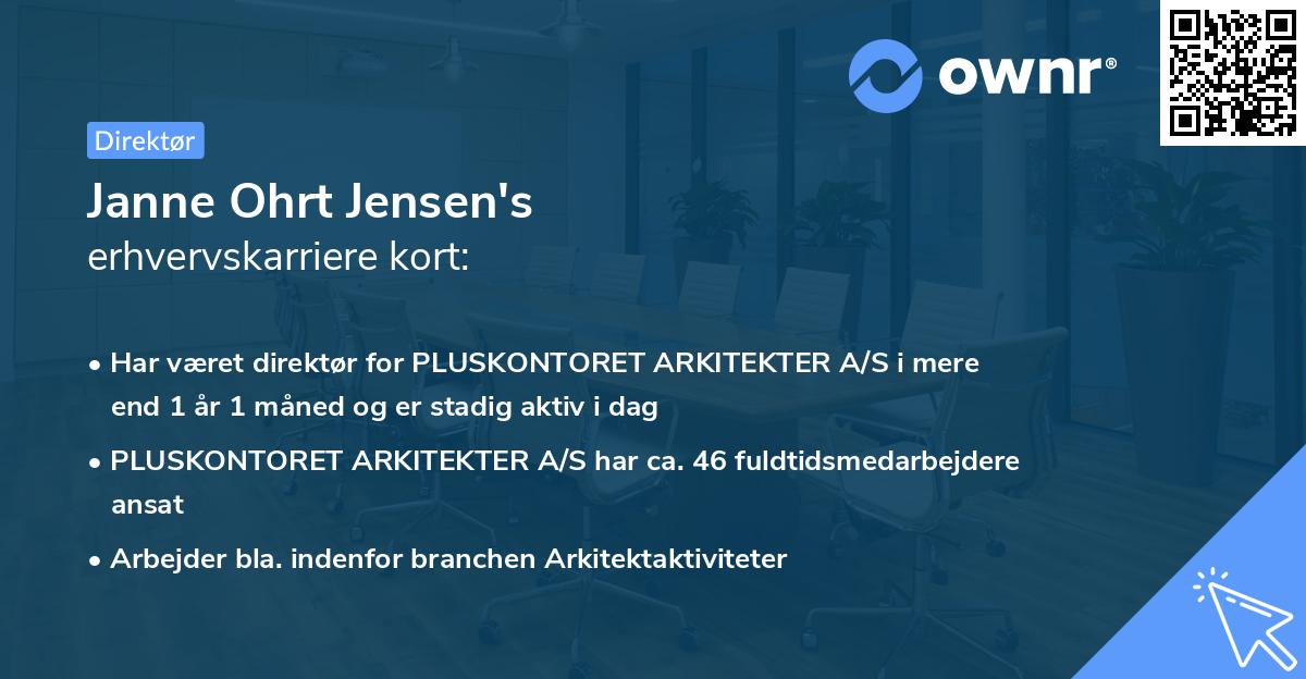 Janne Ohrt Jensen's erhvervskarriere kort