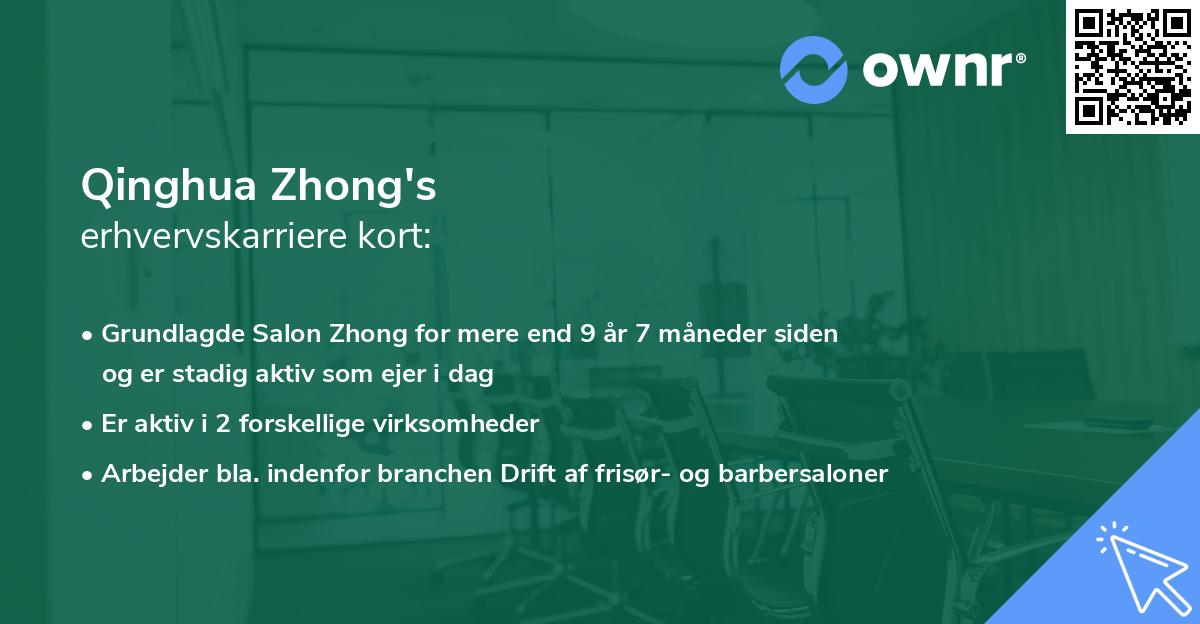 Qinghua Zhong's erhvervskarriere kort