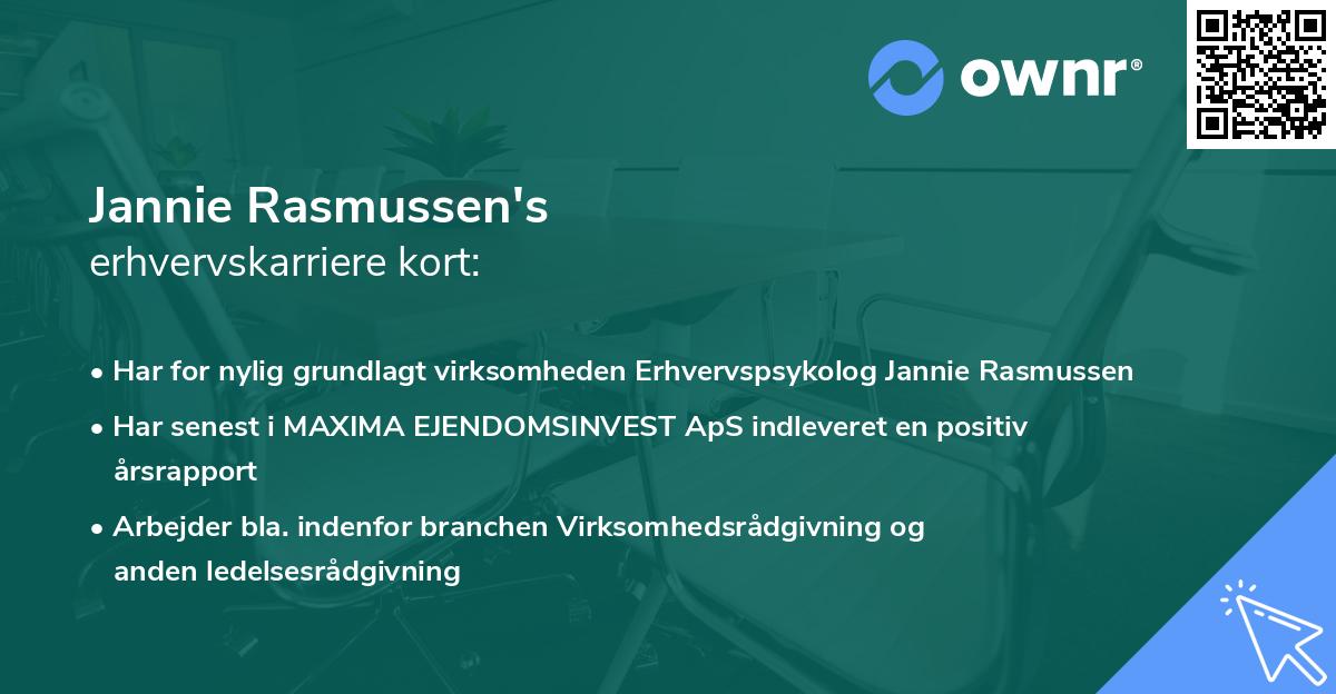 Jannie Rasmussen's erhvervskarriere kort
