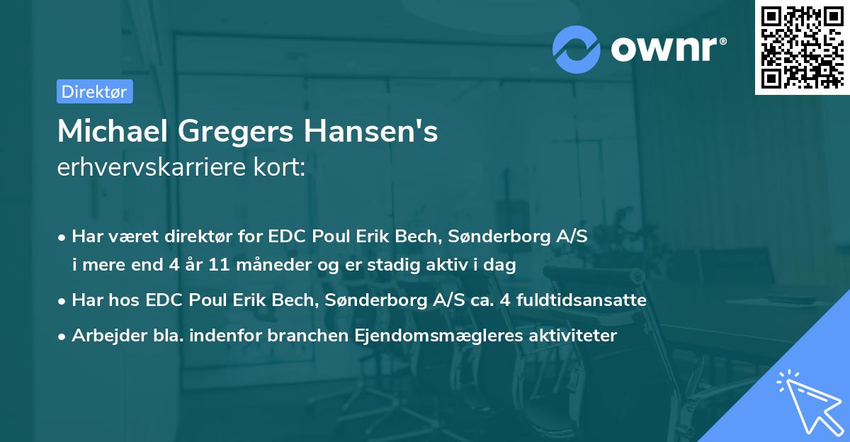 Michael Gregers Hansen's erhvervskarriere kort