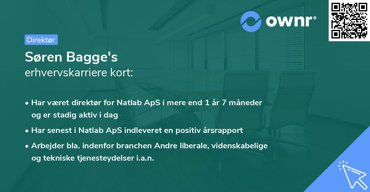 Søren Bagge's erhvervskarriere kort
