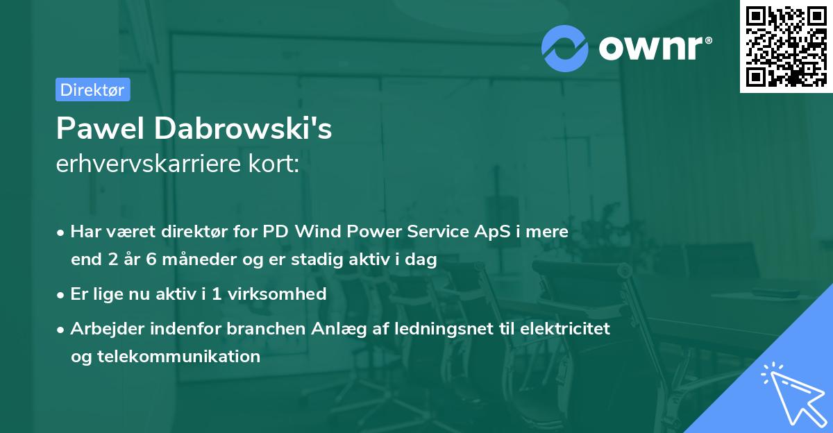 Pawel Dabrowski's erhvervskarriere kort