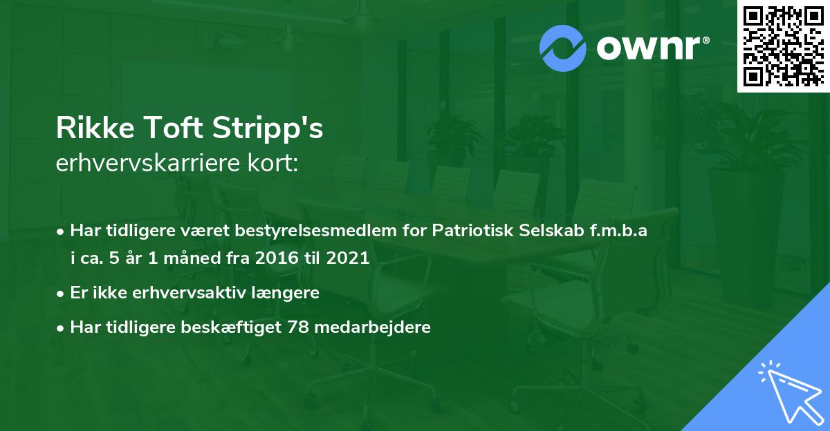 Rikke Toft Stripp's erhvervskarriere kort