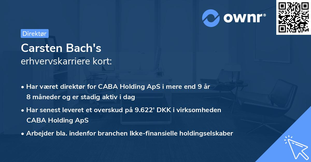 Carsten Bach's erhvervskarriere kort